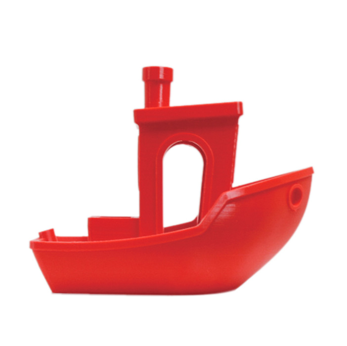 benchy made from red pla filament